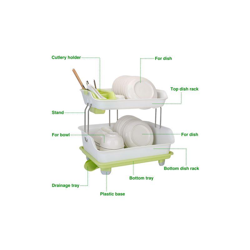 iMounTEK Plastic Two Tier Dish Rack