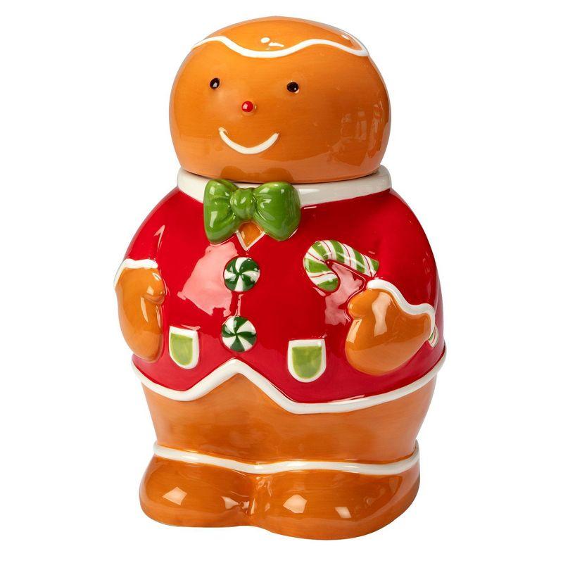 Holiday Magic Gingerbread Ceramic 3-D Cookie Jar, 72 oz