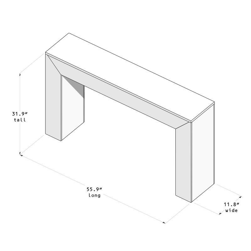 Plank+Beam Grand Console table, 56" Solid Wood Modern Sofa Table, Entryway Table for Hallway, Behind the Couch, Living Room, Foyer, Walnut Wirebrush