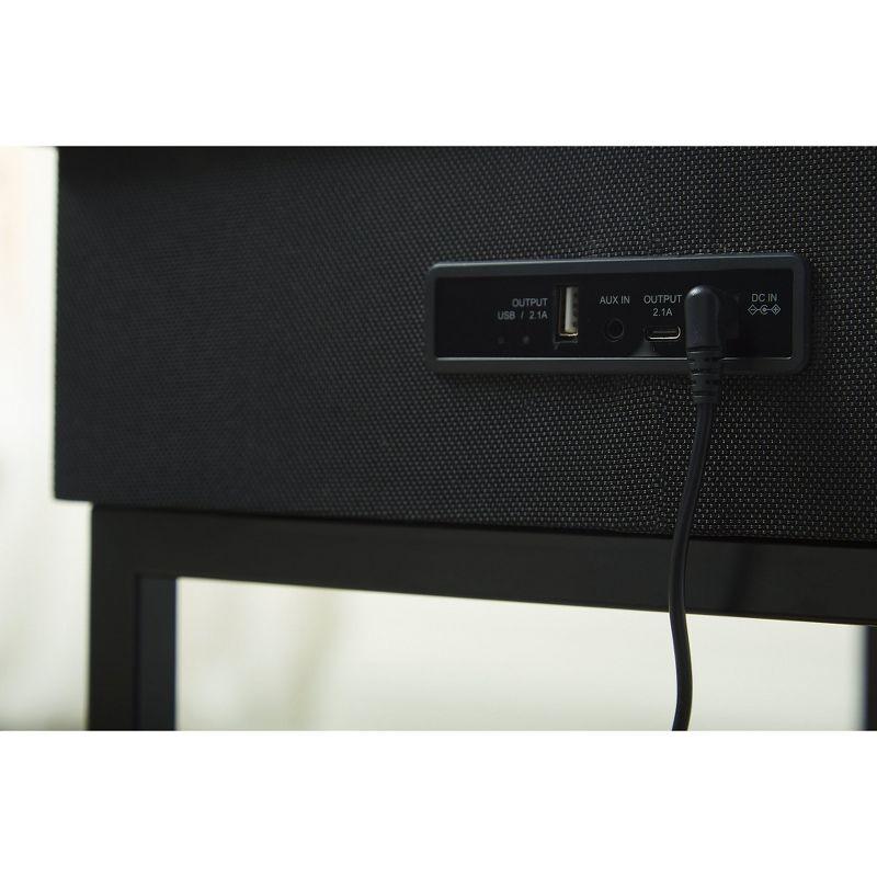 Signature Design by Ashley Gemmet Accent Table with Wireless & USB Charging, Black