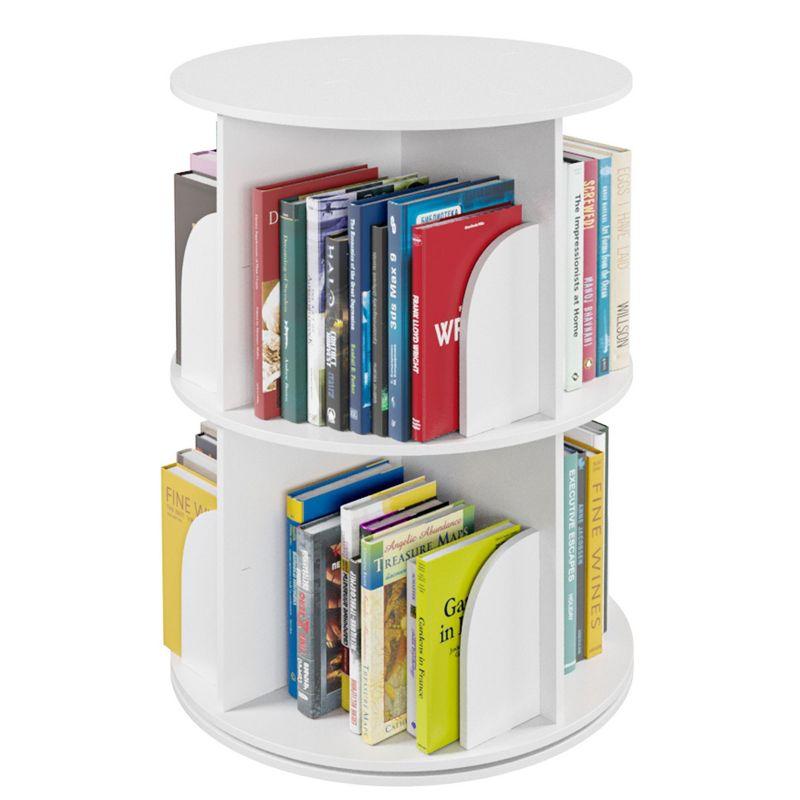 SpaceAid Rotating Bookshelf Tower, 360° Spinning Bookcase Lazy Susan, Revolving Round Carousel For Book Storage, Vertical Turning Spiral Corner Organizer