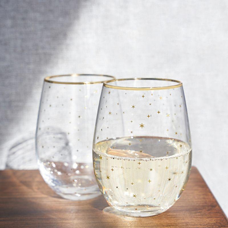 Starlight 18oz. Stemless Wine Glass Set (Set of 2)