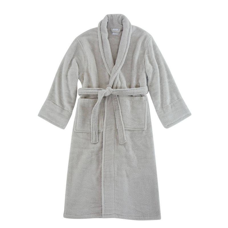 Cotton Terry Cloth Mid-Calf Bathrobe with Pockets