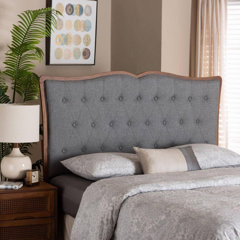 Georgia Gray Tufted Upholstered Wood Queen Headboard