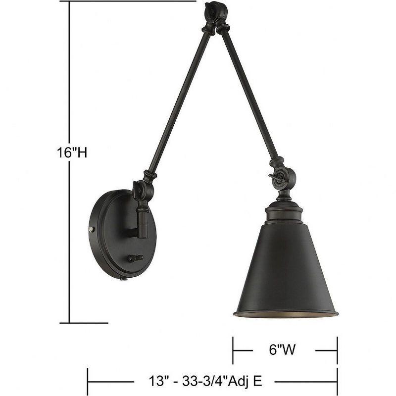 Morland Matte Black Adjustable Swing Arm Sconce