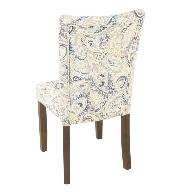 Set of 2 Parson Dining Chair Blue Velvet Paisley Print - HomePop: Upholstered, Foam-Filled, Hardwood Frame