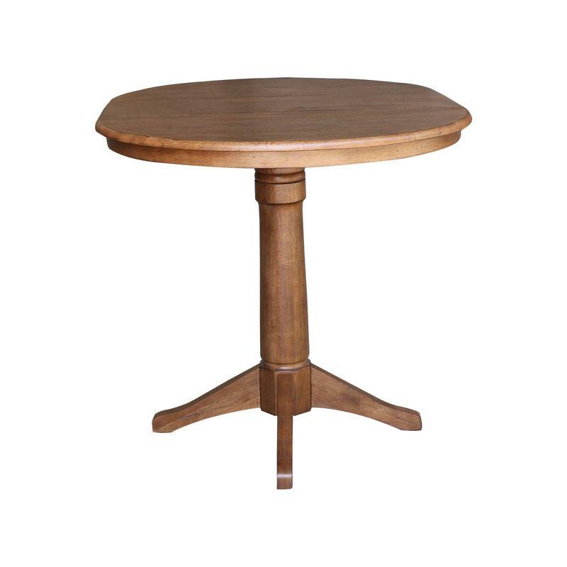 Eco-Friendly Round Oak Pedestal Table with Extendable Leaf