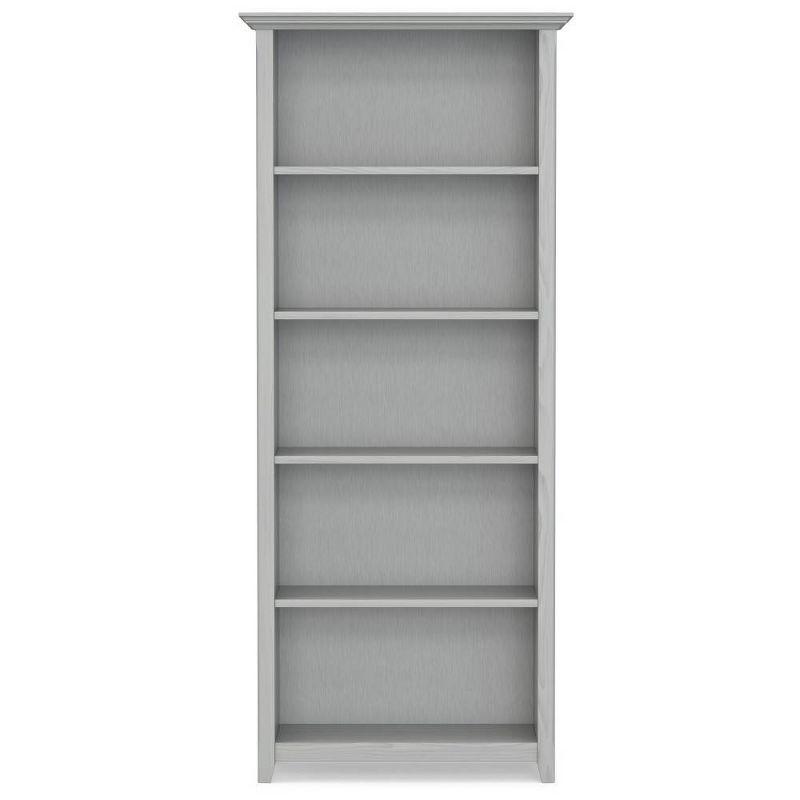 Simpli Home Amherst 30"W Solid Wood 5 Shelf Bookcase with Adjustable Shelves