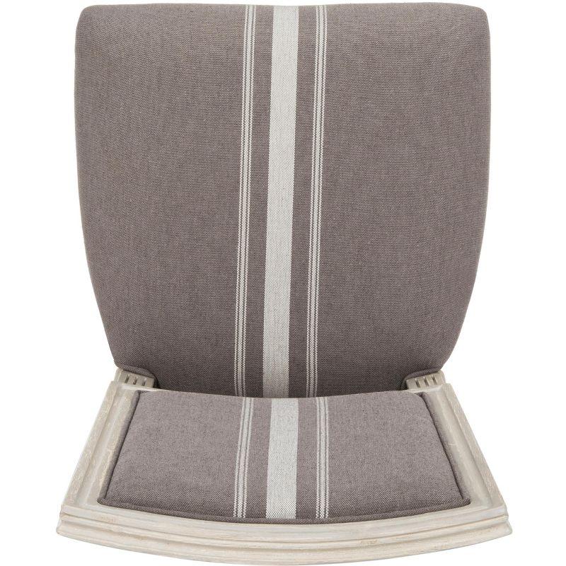 Elegant Transitional Grey Linen Upholstered Side Chair Set