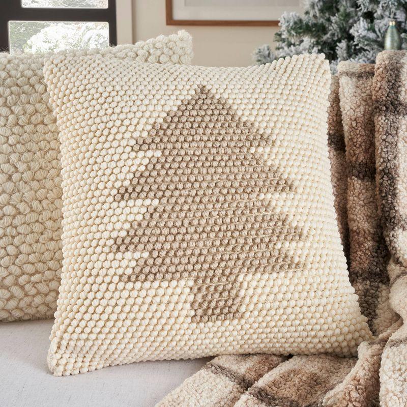 20"x20" Oversize Holiday Xmas Tree Loops Square Throw Pillow - Mina Victory: Polyester & Cotton, Zipper Closure