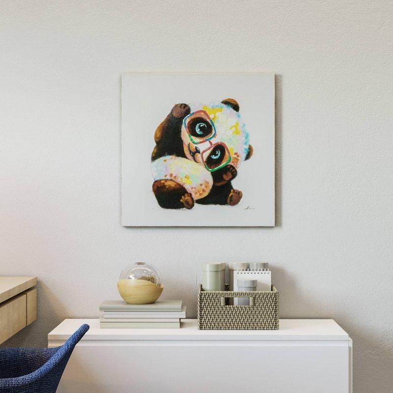 Smarty Panda 24x24 Multicolor Acrylic Canvas Wall Art