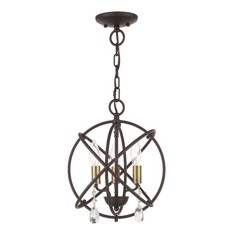 Bronze Mini Plug-in Crystal Candle Chandelier