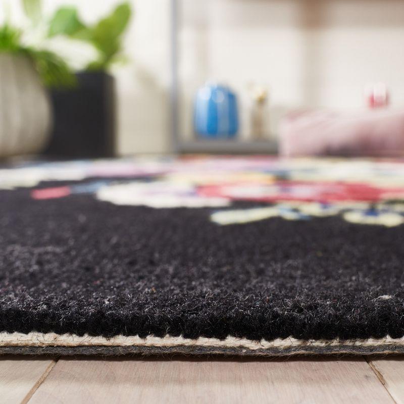 Chelsea Country Floral Black/Rose Wool 3' x 5' Rug