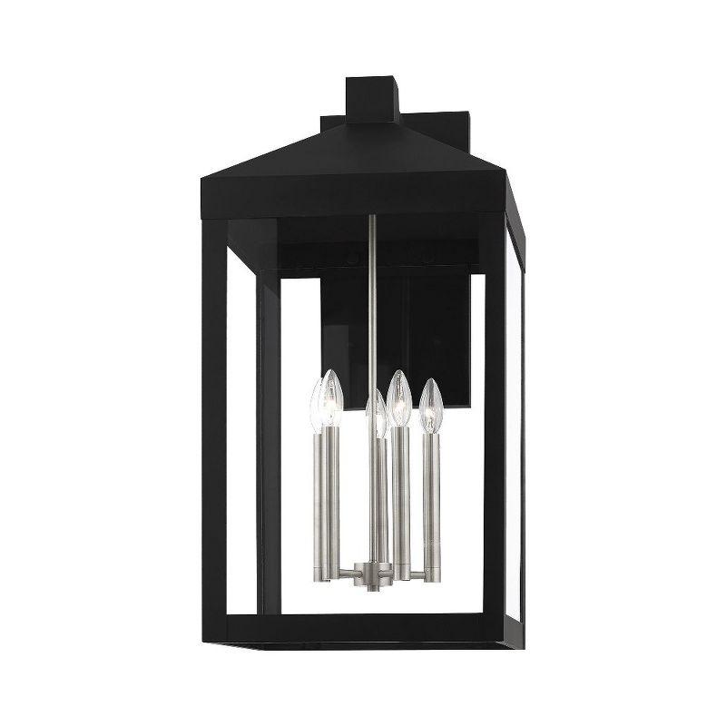 Livex Lighting Nyack 5 - Light Wall Light in  Black/Brushed Nickel