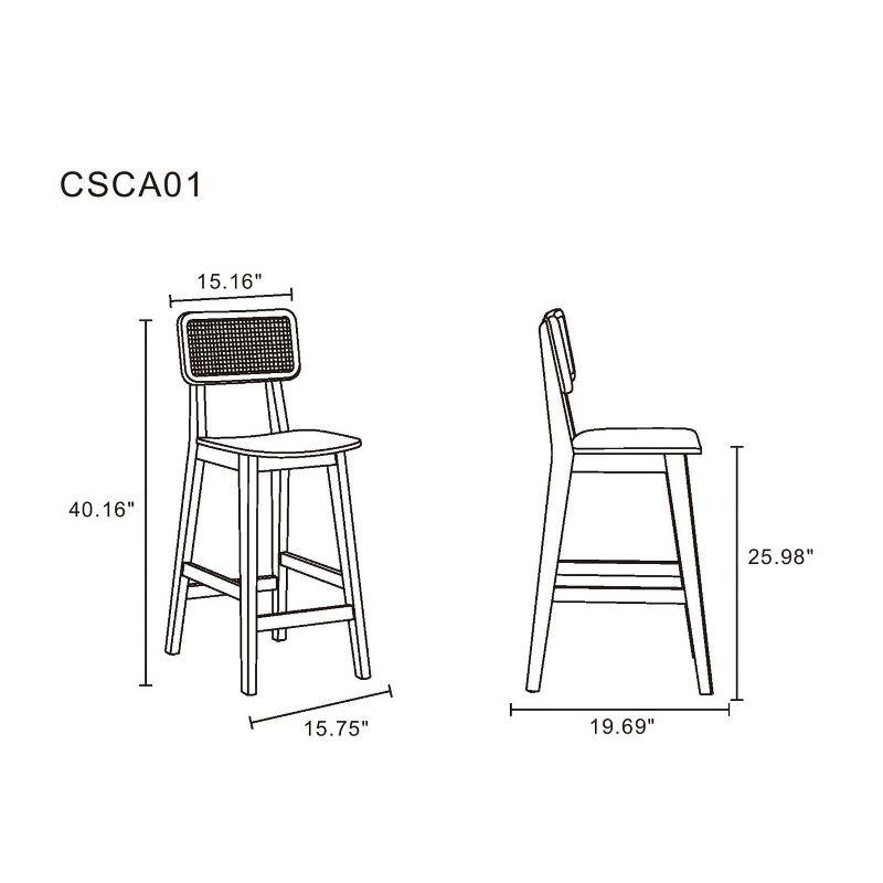 Versailles Wood Counter Height Barstool - Manhattan Comfort