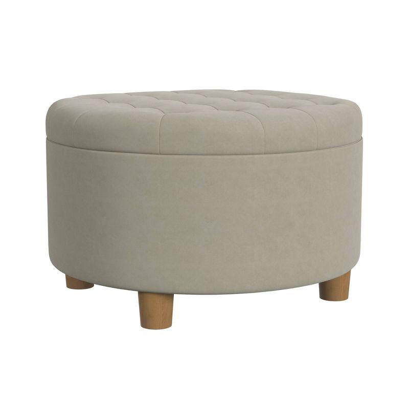 Tufted Round Storage Ottoman Velvet - HomePop