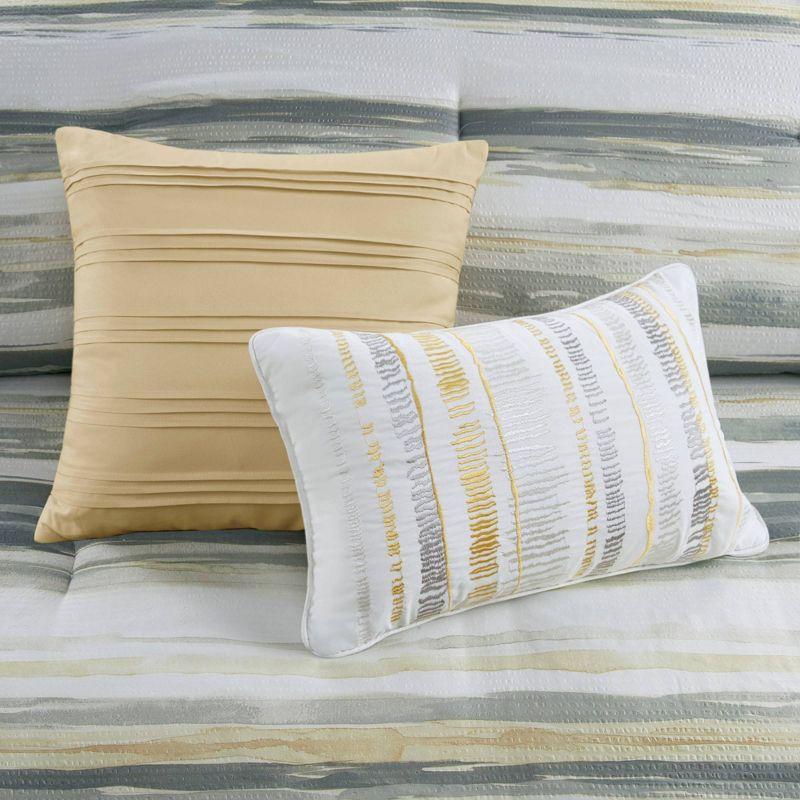 Marina 8 Piece Printed Seersucker Comforter and Quilt Set Collection