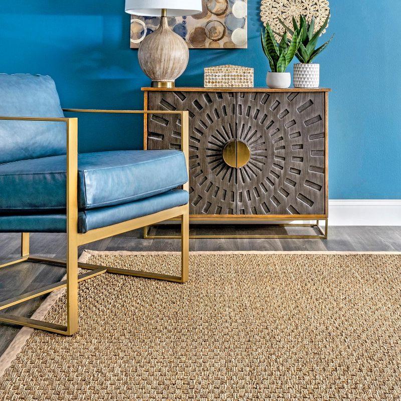 Nuloom Hesse Checker Weave Seagrass Indoor Area Rug, 2' 6" x 4', Natural