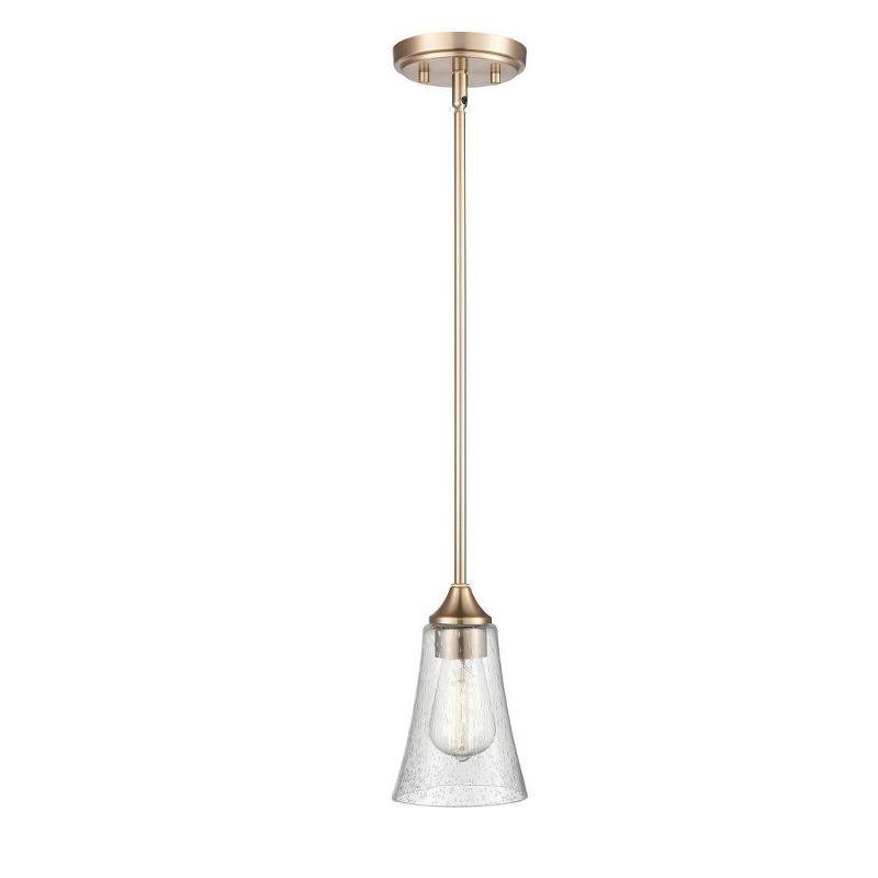 Natalie Modern Gold Matte Black 46.5" Glass Pendant Light