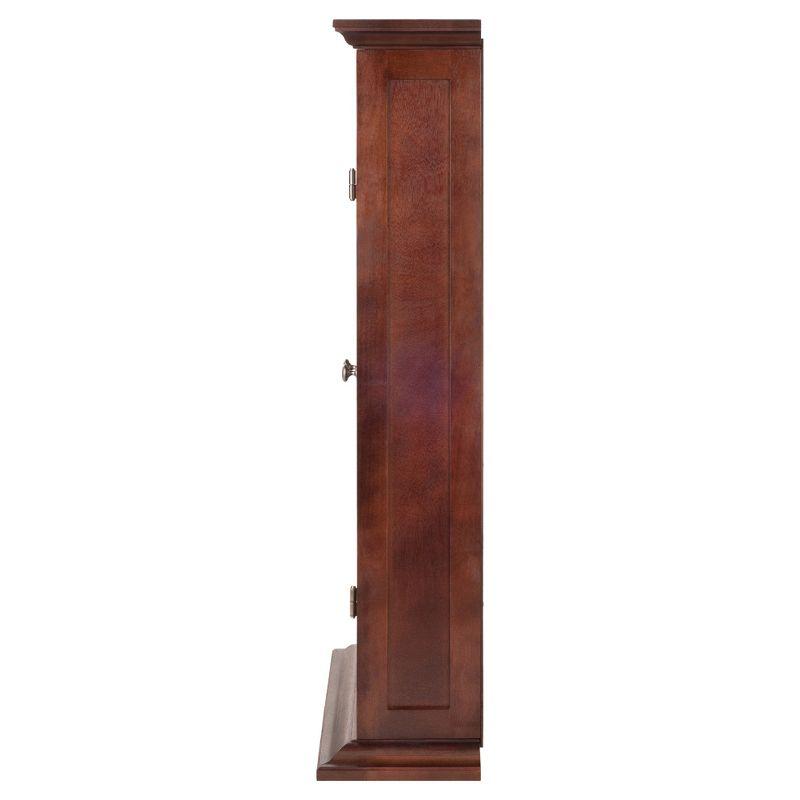 Dvd-Cd Cabinet - Antique Walnut - Winsome: Multimedia Storage, Glass Doors, 4 Adjustable Shelves