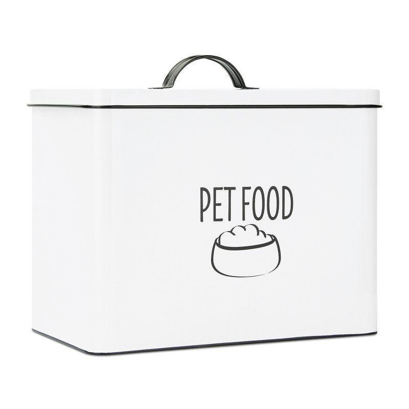 Outshine Co Outshine White Farmhouse Dog Food Bin Storage Container Cute Pet Food And Treat Canister With Lid & Reviews | Wayfair