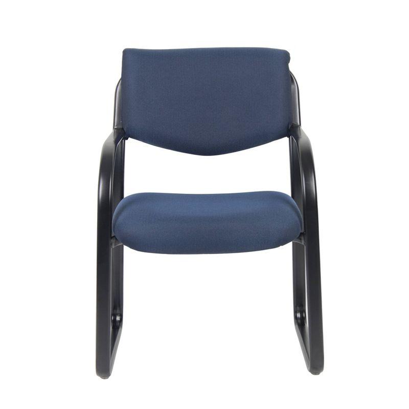 Sled Base Guest Chair Blue - Boss: Sturdy Metal Frame, Padded Back & Seat, Fixed Height