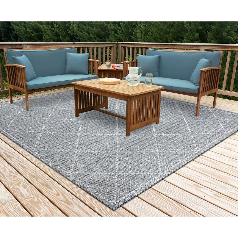 Aqua Diamond Flat Woven Indoor/Outdoor Rug