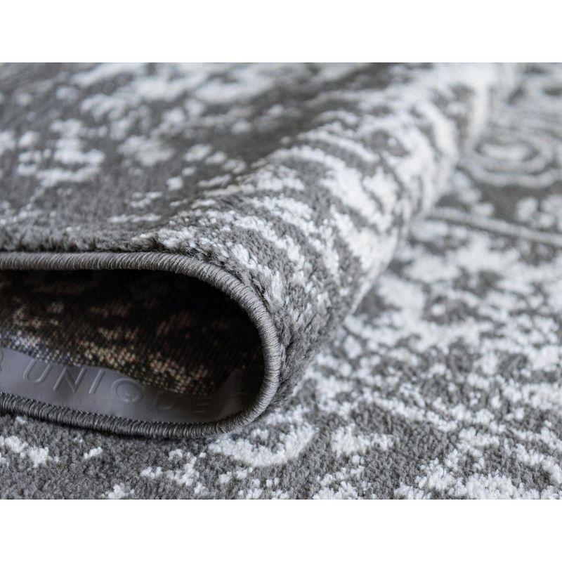 Unique Loom 5' 3 x 5' 3 Round Dark Gray Richmond Medallion Area Rug