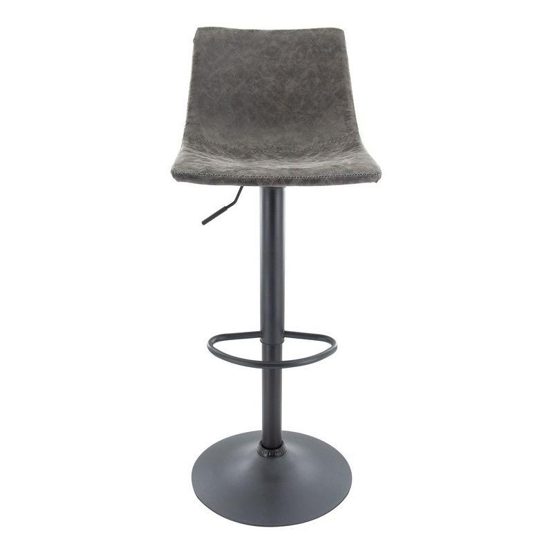 LeisureMod Tilbury Modern Adjustable Bar Stool With Footrest & 360-Degree Swivel Set of 2