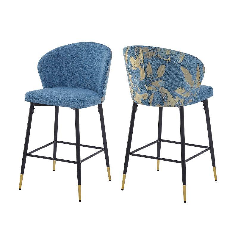 Christopher Knight Home Knox Upholstered Bar Stools With Footrest (Set of 2)