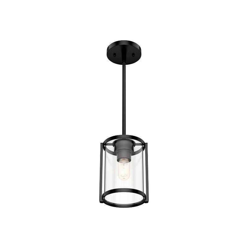 Astwood Clear Glass Mini Pendant Ceiling Light Fixture Matte Black - Hunter Fan: UL Listed, Adjustable Height