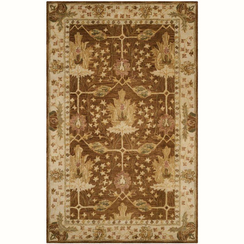 Heirloom Elegance Hand-Tufted Wool Rug in Brown/Beige, 5' x 8'