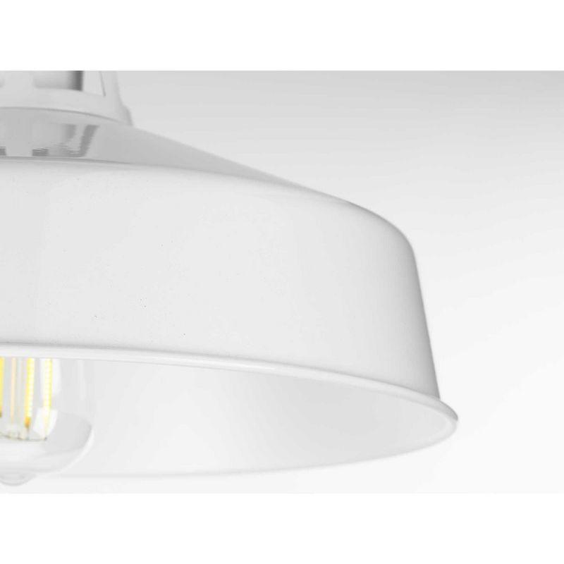 Progress Lighting Cedar Springs 1-Light Ceiling Light, White, Aluminum, Industrial-Style Shade