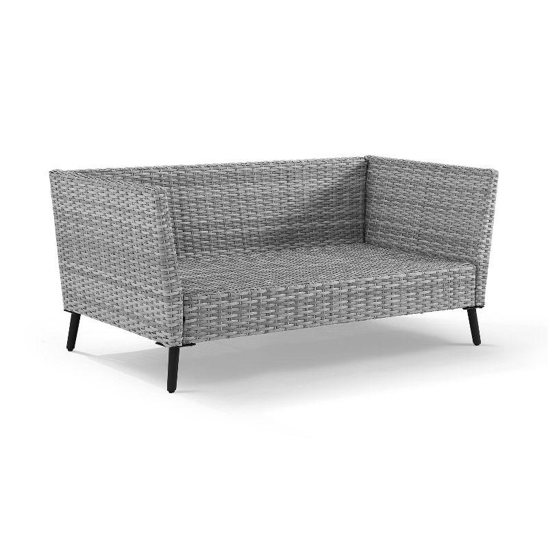 2pc Richland Outdoor Patio Loveseat and Coffee Table Set - Gray - Crosley