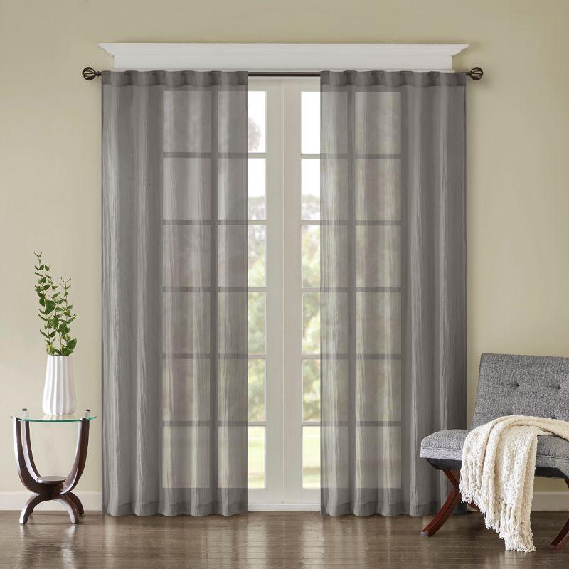 Madison Park Harper Solid Crushed Curtain Panel Pair (Set of 2)