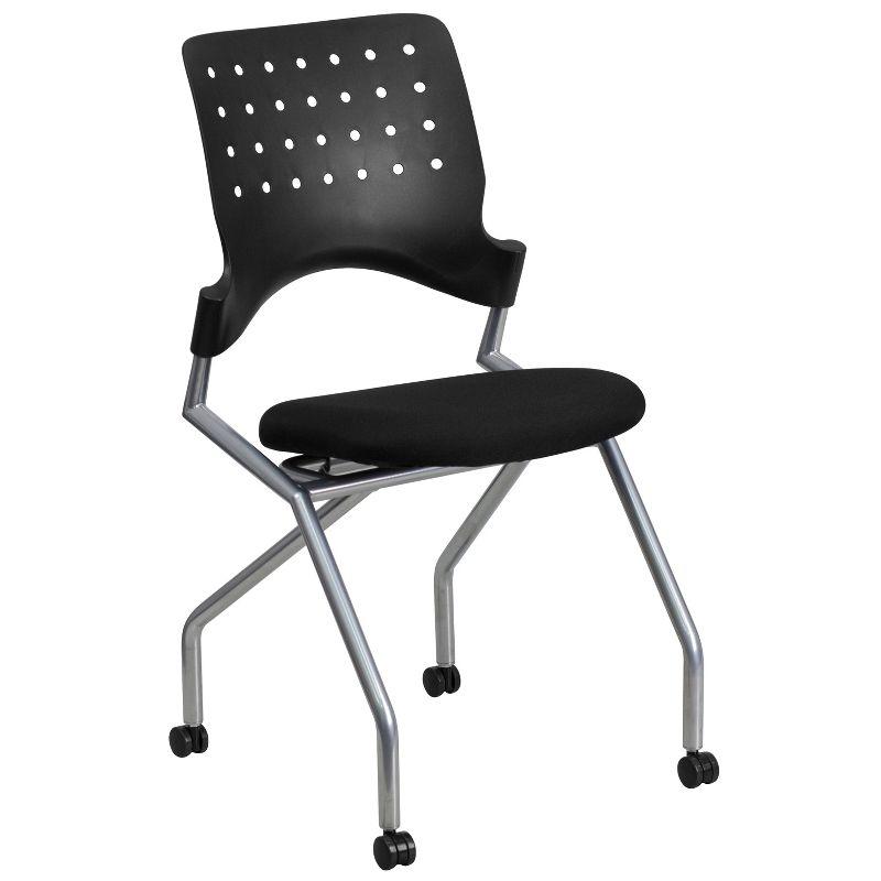 Galaxy Mobile Nesting Reception Chair in Black Fabric and Metal