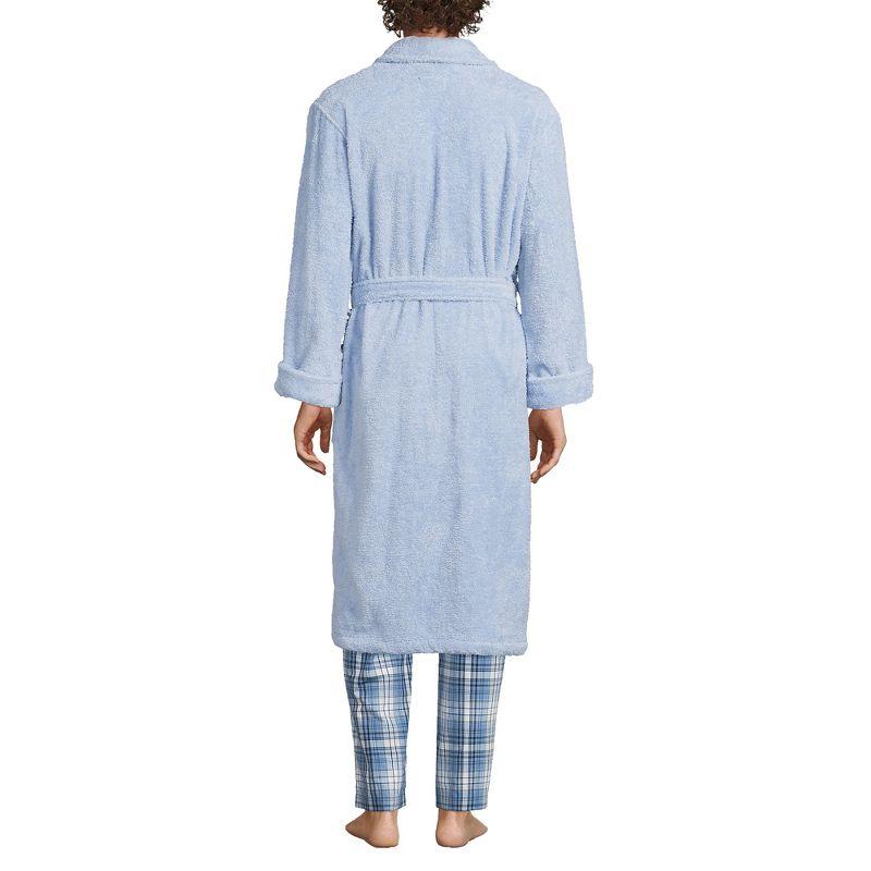 Men's Light Blue Calf Length Cotton Terry Robe