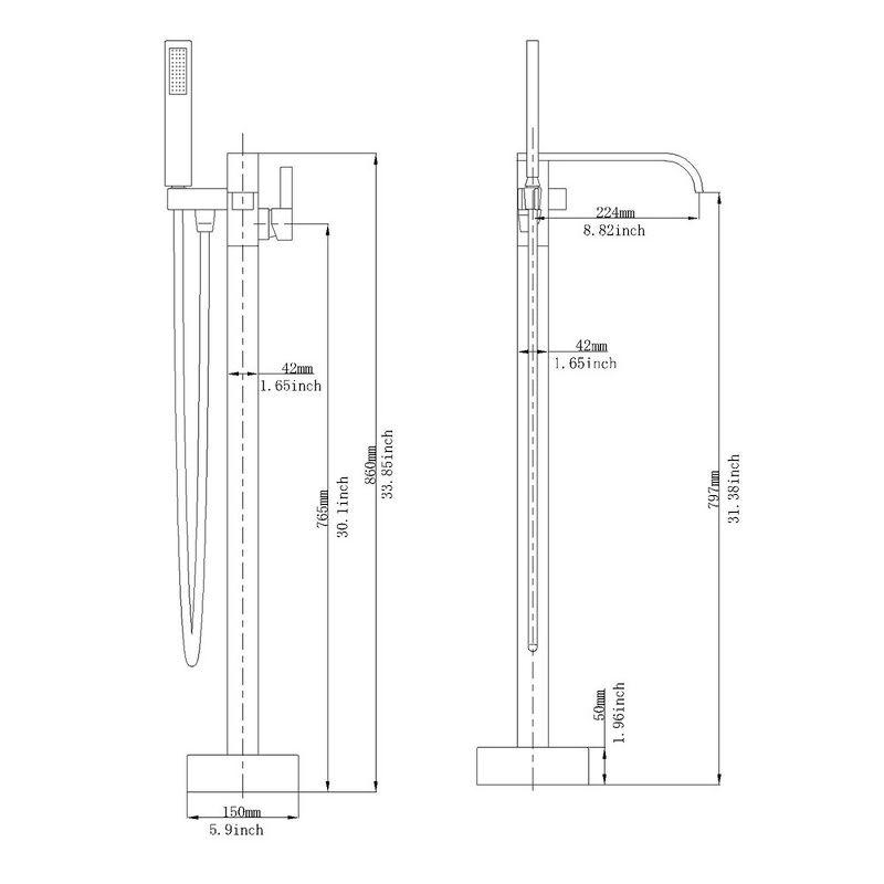 Floor Tub Filler with Diverter