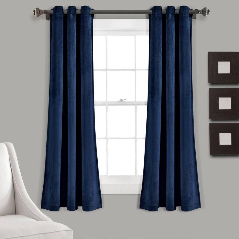 Lush Decor Prima Velvet Solid Velvet Room Darkening Curtain Pair (Set of 2)