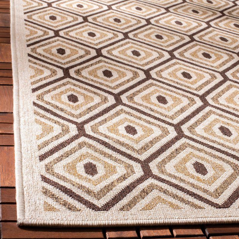 Veranda VER003 Power Loomed Indoor/Outdoor Area Rug - Cream/Chocolate - 8'x11' - Safavieh.