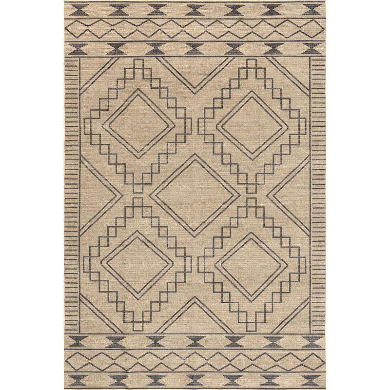 Nuloom Elin Moroccan Border Easy-Jute Machine Washable Indoor Area Rug 5' x 8' in Natural