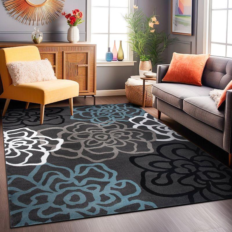 World Rug Gallery Contemporary Modern Floral Flowers Area Rug