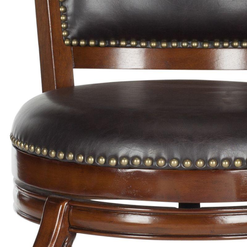 Pasquale Swivel Bar Stool - FOX7011 - Walnut/Brown - Safavieh Couture