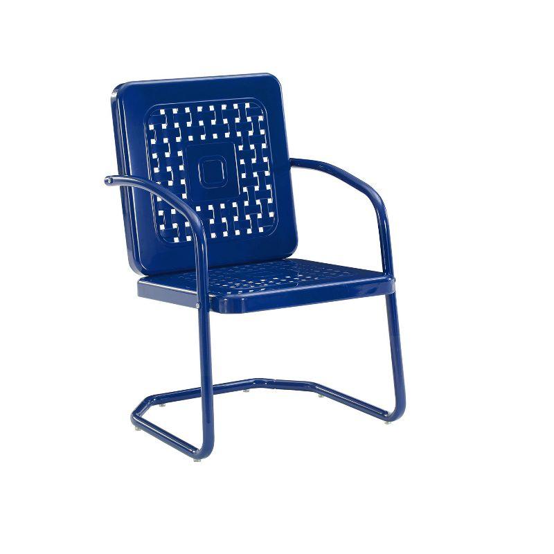 Bates 2pk Outdoor Metal Chairs - Navy - Crosley