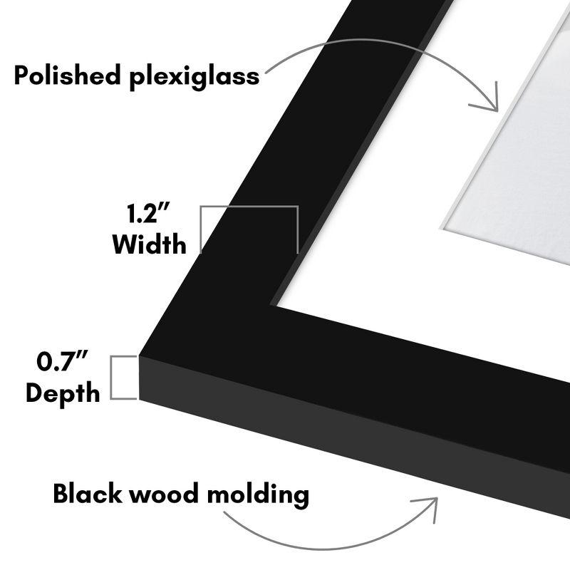 Americanflat Poster Frame with Mat - Wooden Picture Frame with Plexiglass Cover
