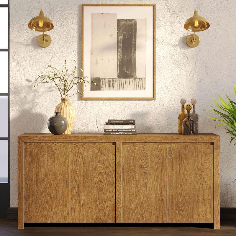 Iris Refined Brown Solid Wood Sideboard with Double Doors