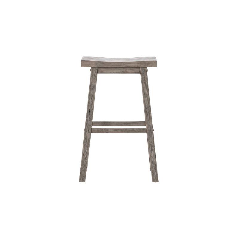 Set of 2 29" Sonoma Saddle Counter Height Barstool Barnwood Wire Brush - Boraam: Wood Frame, Fixed Seat Height