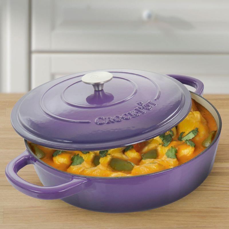 Crock-pot Crock-pot Artisan 5 qt. Non-Stick Cast Iron Round Braiser with Lid