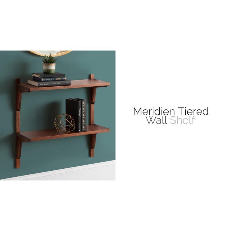 Meridien Black Poplar Wood 28'' Floating Wall Shelf