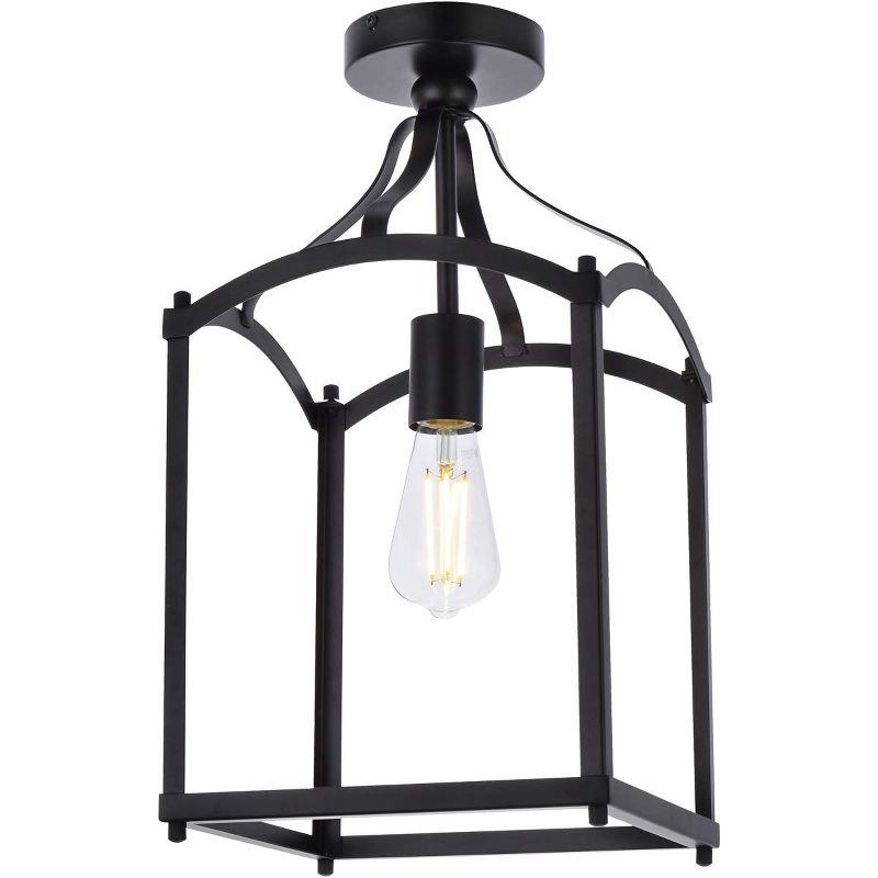 Elegant Lighting Janet 1 light flush mount in black